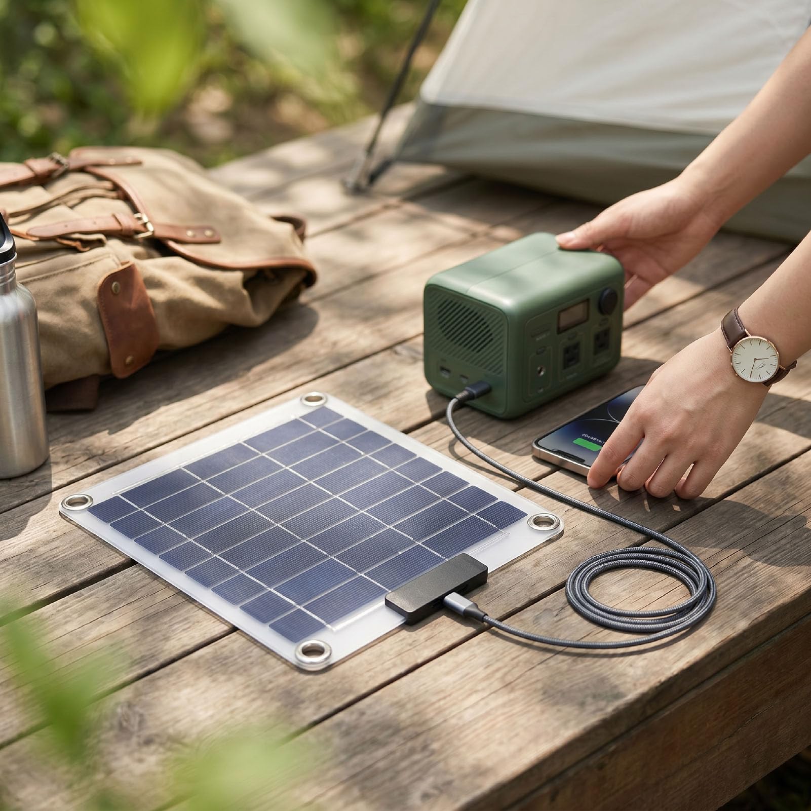 Pannello Solare Portatile da 30 W, Caricabatterie da Pannello Solare | Pannello Solare Bifacciale in Silicio Monocristallino da 30 W a Ricarica Rapida con 2 Porte di Tipo C per Campeggio, Viaggi