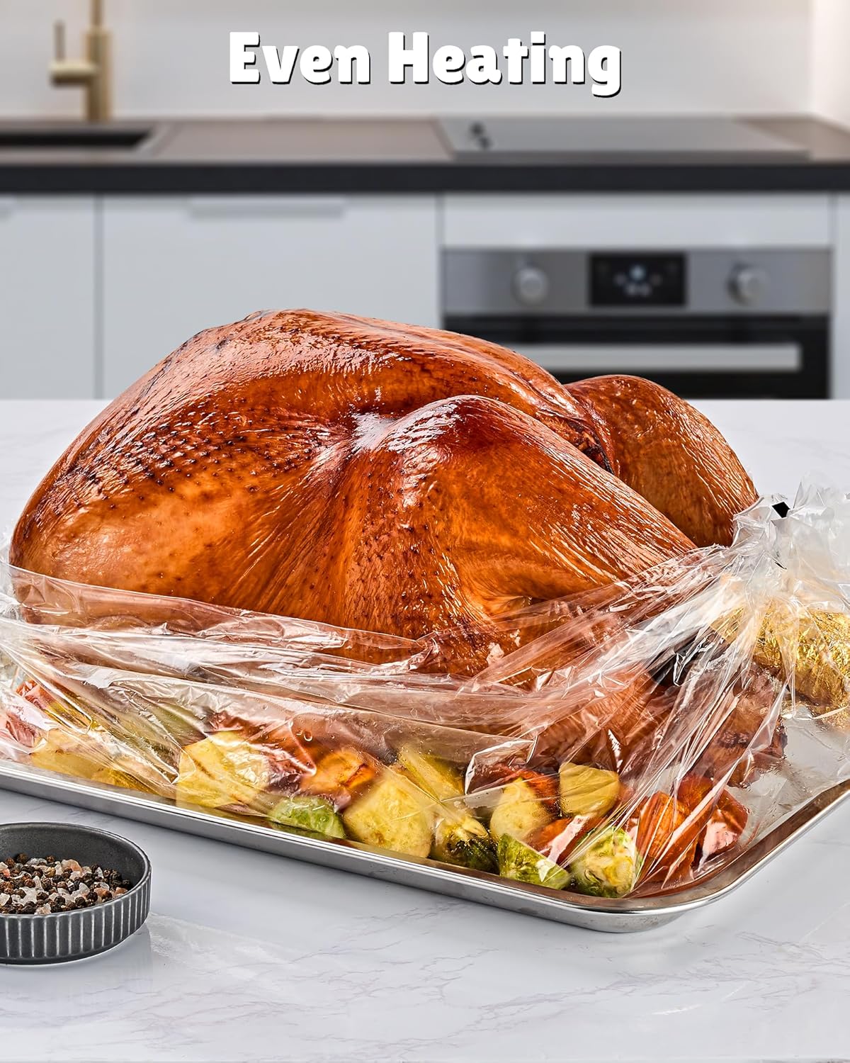 SMARTAKE 100-Count Turkey Oven Bags, Holds Up to 24 Pounds, 19 x 24.5 Inch Large Size Disposable Cooking Bag, BPA-Free, for Roasting Baking Meats Seafood Thanksgiving Christmas