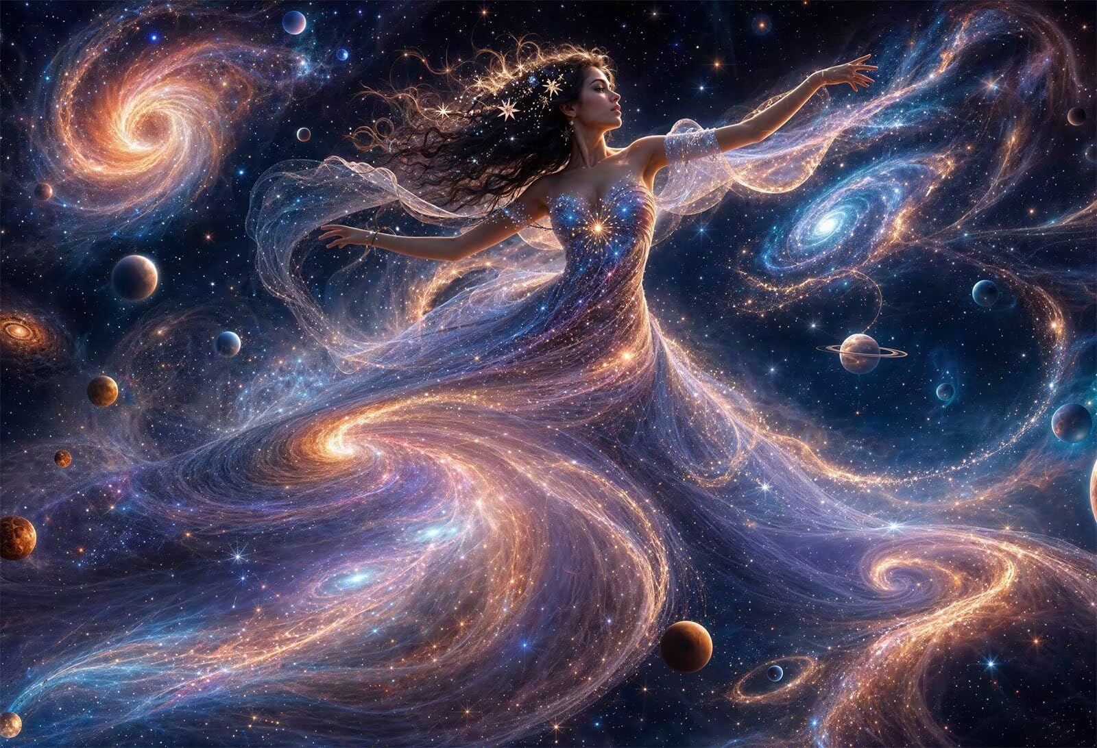Puzzle 1000 pezzi Dea cosmica delle stelle per Adulti, 75x50cm Puzzle Adulti 1000 pezzi, Giochi Di Puzzle per Tutta La Famiglia, Un Regalo Festivo per Gli Amici in Una Bella Confezione