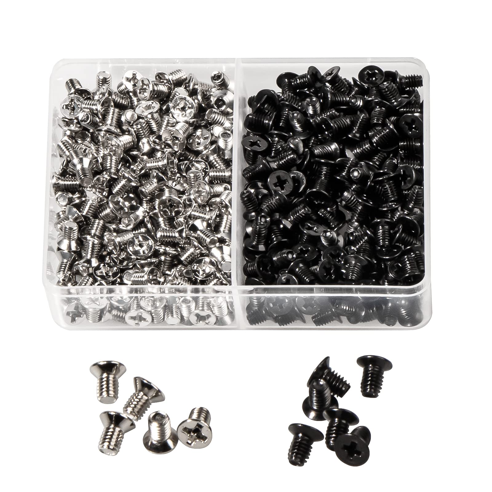 Computer PC Case Screws Hard Drive Screw M3 x 5mm Flat Head Screws Countersunk Phillips Head for 2.5" inch Hard Drive Disk HDD Screws (Bla ck200+Silver200)-picture-29