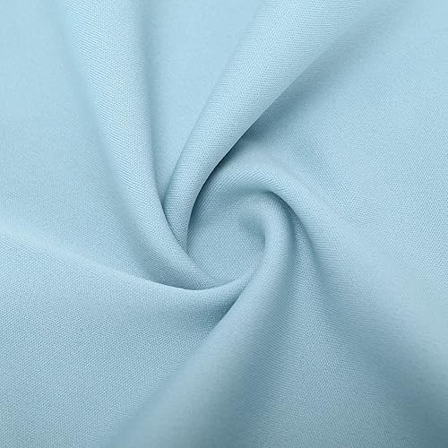 Girls Linen Palazzo High Elastic Waist Casual Trousers Straight Wide Leg Pants Business Lounge Y2k(Light Blue,9-10 Years)