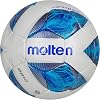 Molten Vantaggio 2810 Football, Superior Training Practice Ball, Durable Textured PU Leather, Size 5 - For Boys and Girls Aged 14 plus and Adults, Hi-Vis Blue Flame Design
