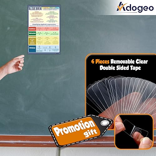 Miniatura 2 de ADOGEO Póster de álgebra matemáticas, suministros educativos para profesores, artículos imprescindibles para el aula, suministros de exhibición de