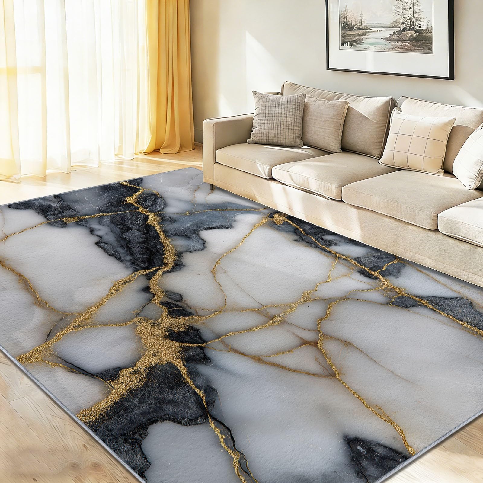Tapis pour chambre d'enfant et ados design marbre 160x230cm