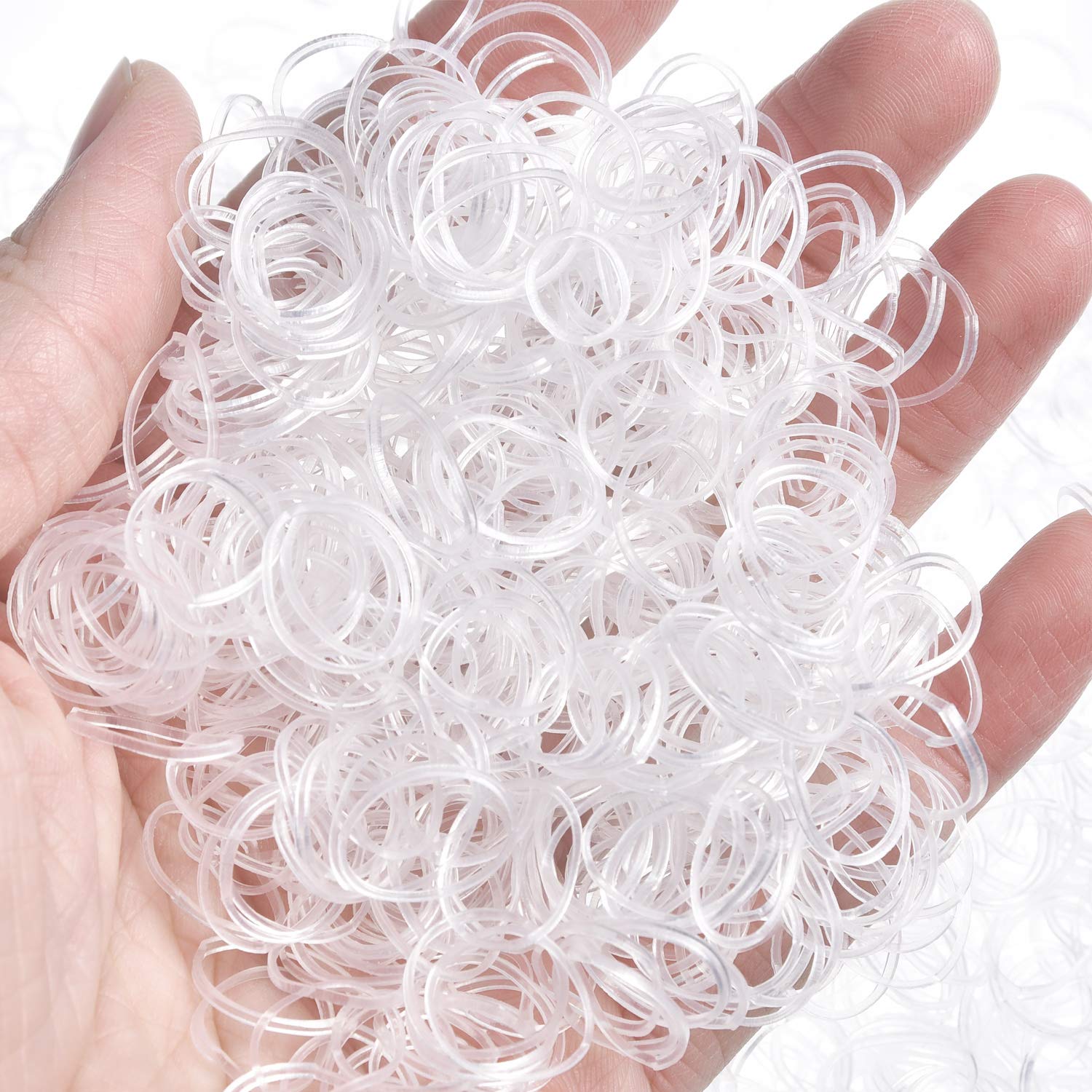 Amazon.com : 2000 Pack Mini Rubber Bands Elastic Hair Bands Soft Hair Ties  with Box for Children Hair Braiding Hair Wedding Hairstyle (Clear) : Beauty  & Personal Care