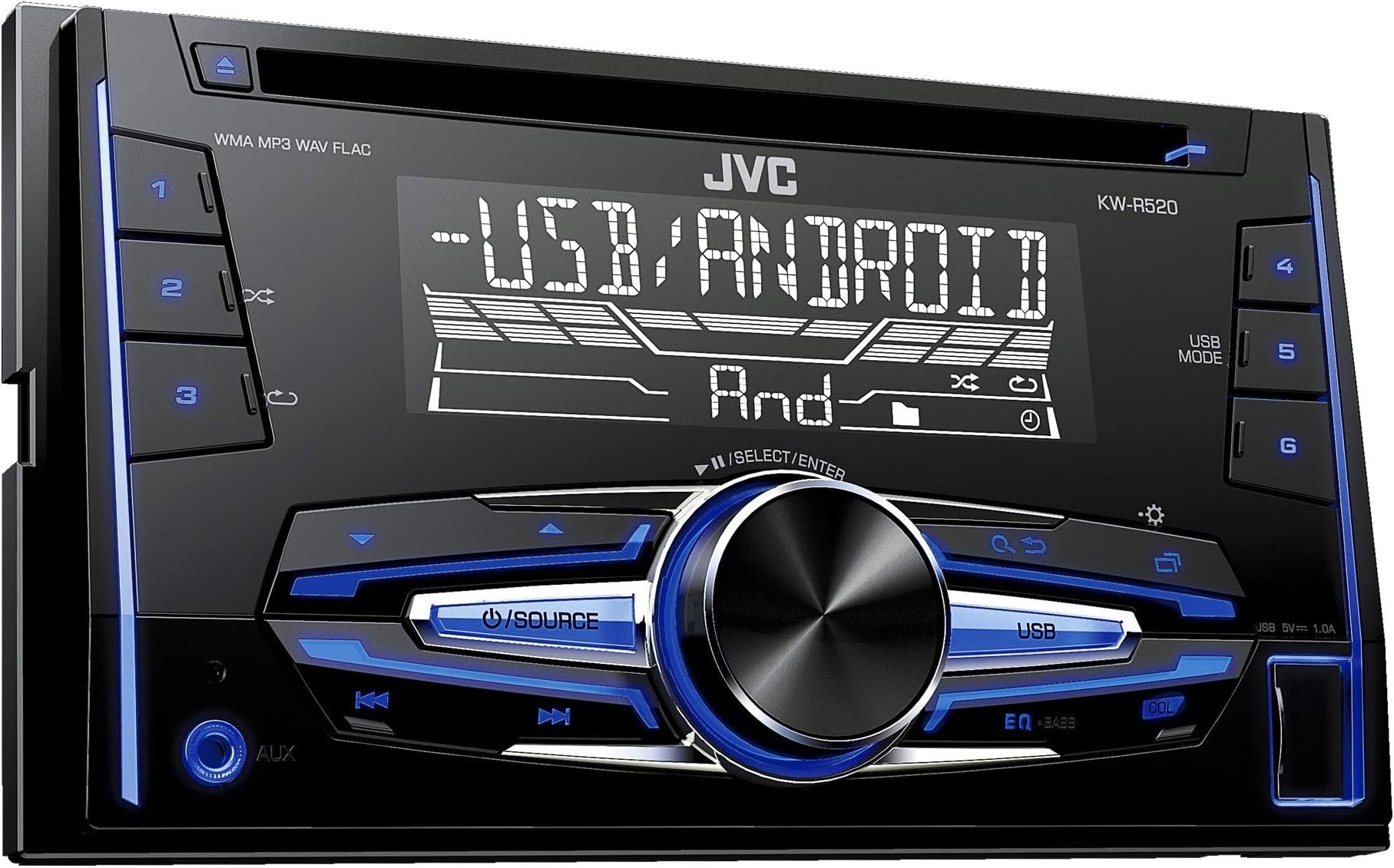 JVC KW-R520 MOS-FET 50W x 4 2-DIN CD Receiver (Black)