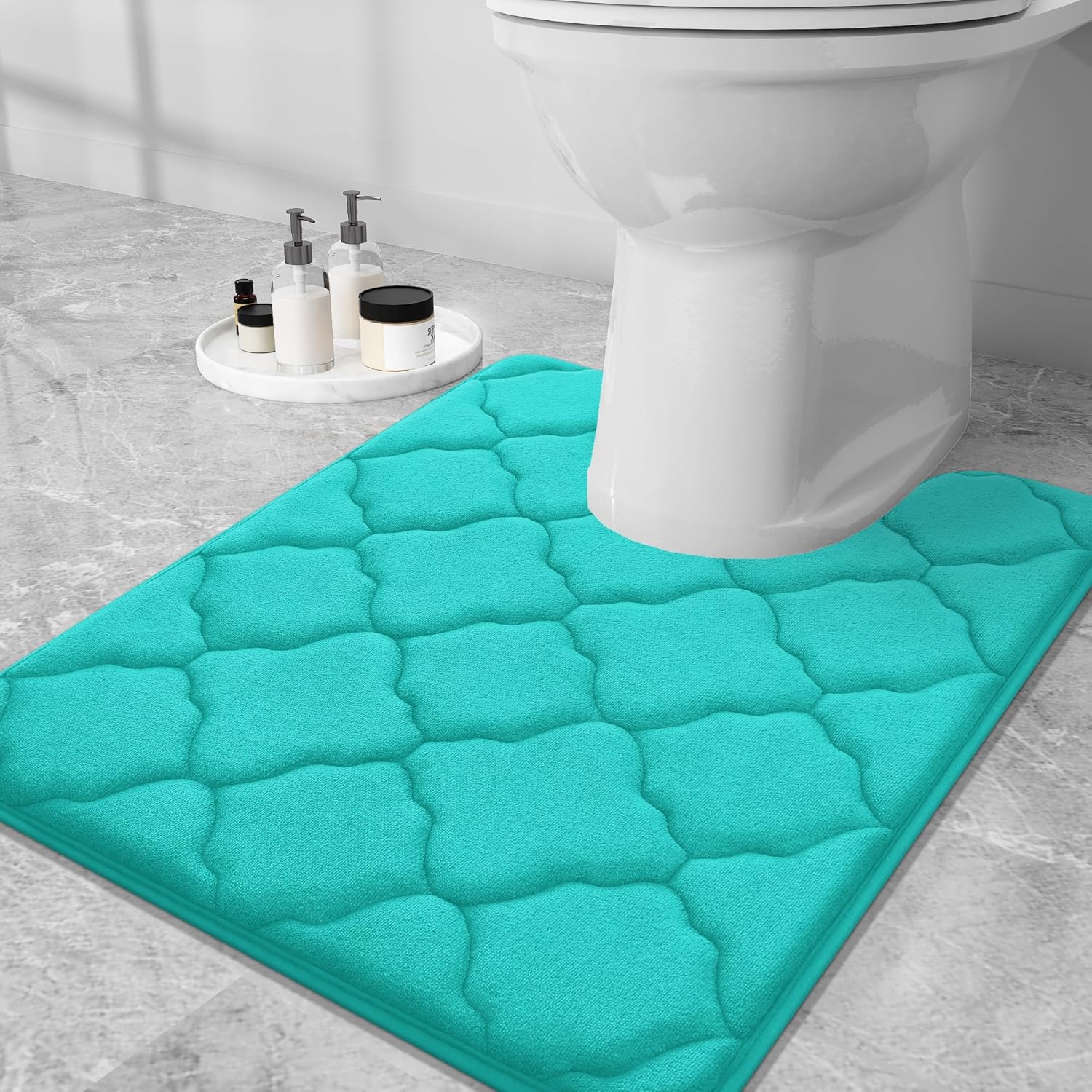 OLANLY Memory Foam Toilet Rugs UShaped 24x20, Ultra Soft