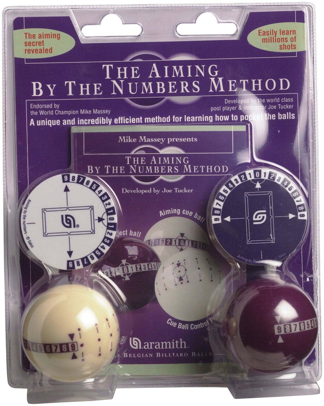 Genuine Aramith Training By The Numbers Learning/Aiming Pool/Billiards Ball Set