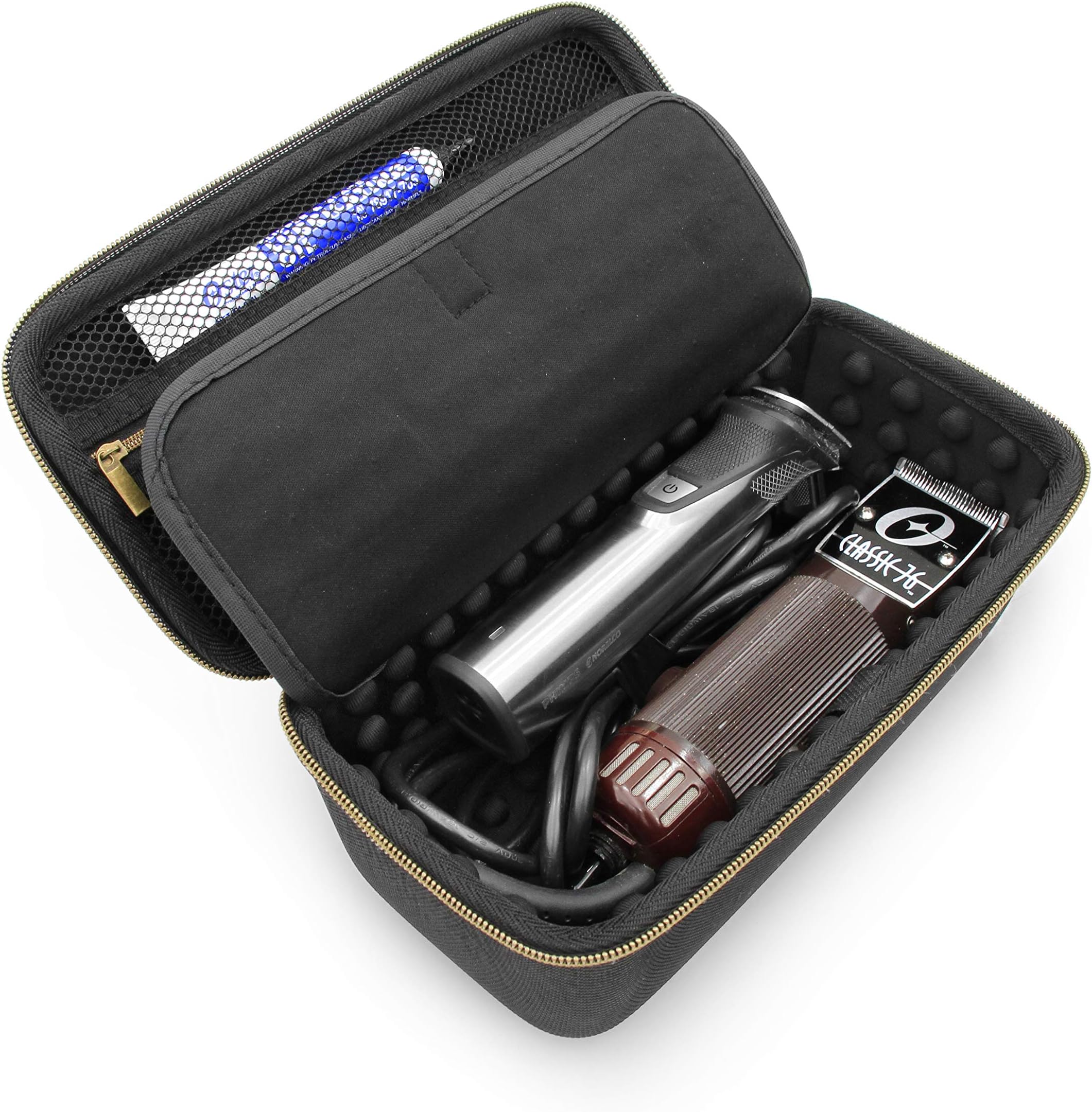 Hair Clipper Barber Case Holds Clippers, Hair Buzzers, Trimmers, T Finisher Liner - Travel Case for Clippers, Stylist and Hair Cutting Supplies