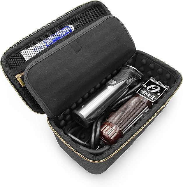 CASEMATIX Hair Clipper Barber Case Holds Clippers, Hair Buzzers, Trimmers , T Finisher Liner - Travel Case For Clippers , Stylist and Hair Cutting Supplies