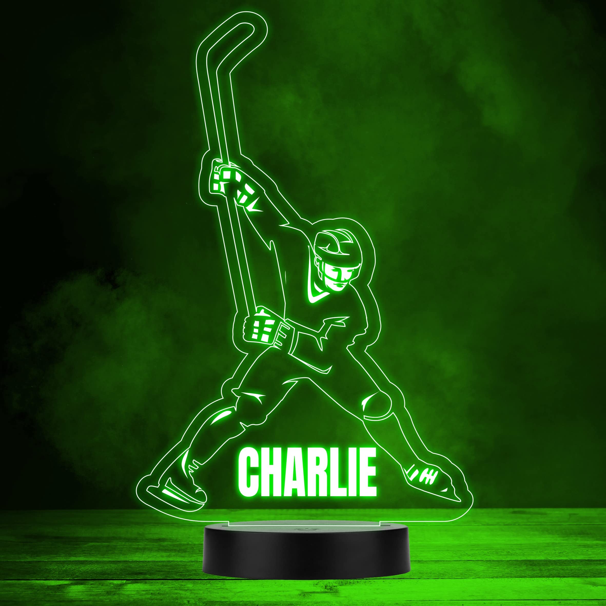 Fingerprint Designs Ice Hockey Player Sports Fan Personalised Gift Colour Changing Night Light
