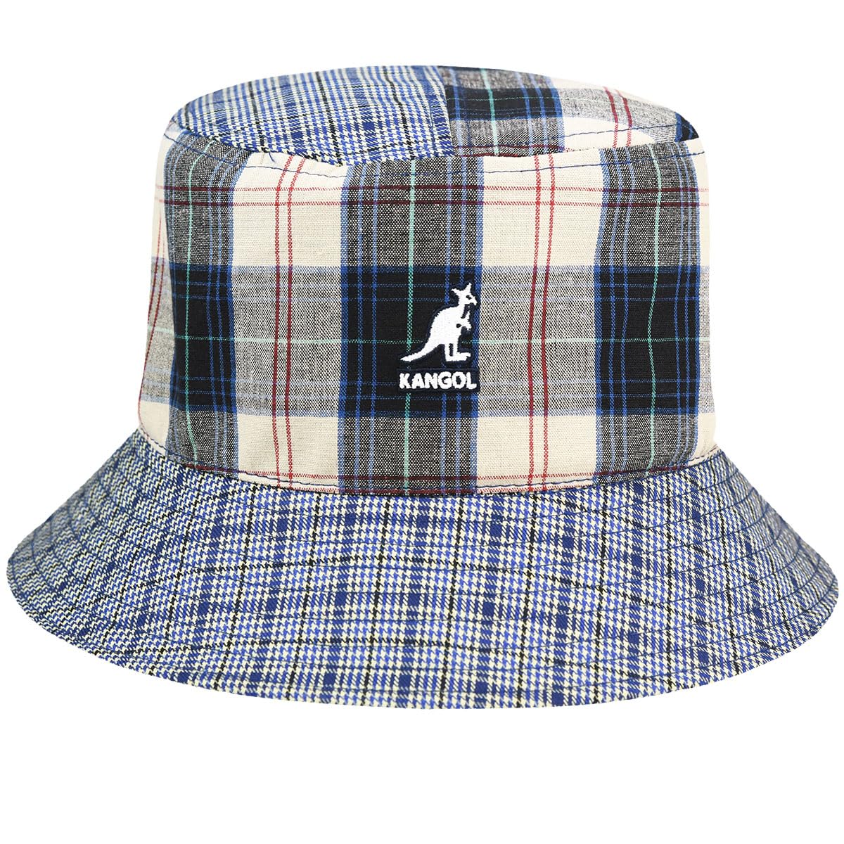 Kangol Men's Light Blue Plaid Mashup Bucket Fishing Hat By