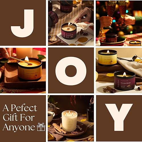 Miniatura 7 de Toasty Pumpkin Brulee & Cinnamon Delight - Paquete de velas de otoño de cera de abeja pura  30 horas de larga duración velas perfumadas para