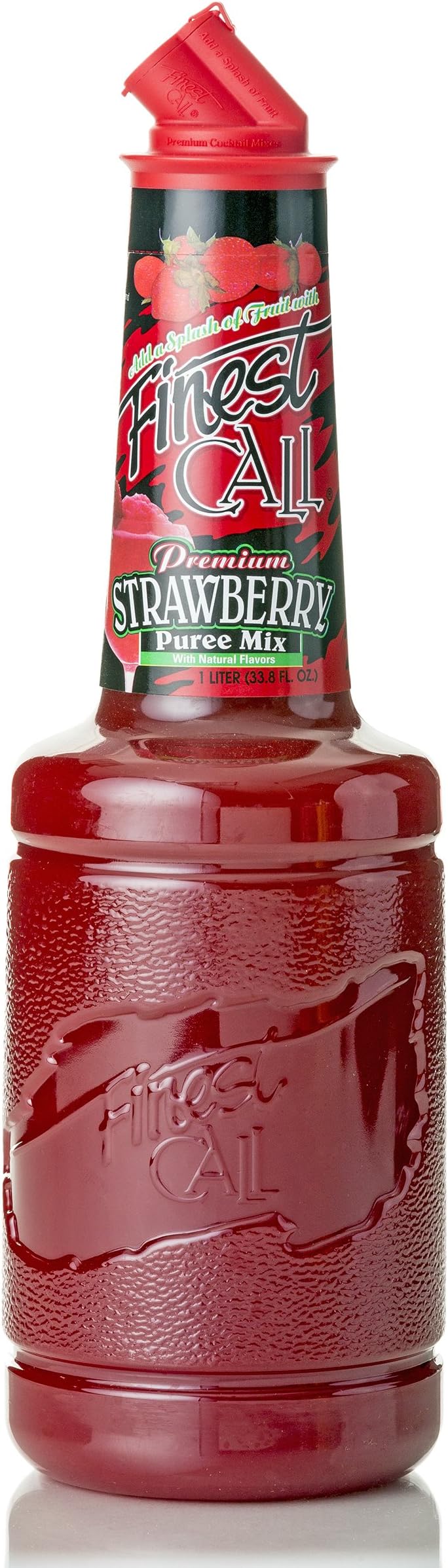 Premium Strawberry Puree Drink Mix, 1 Liter Bottle (33.8 Fl Oz), Individually Boxed