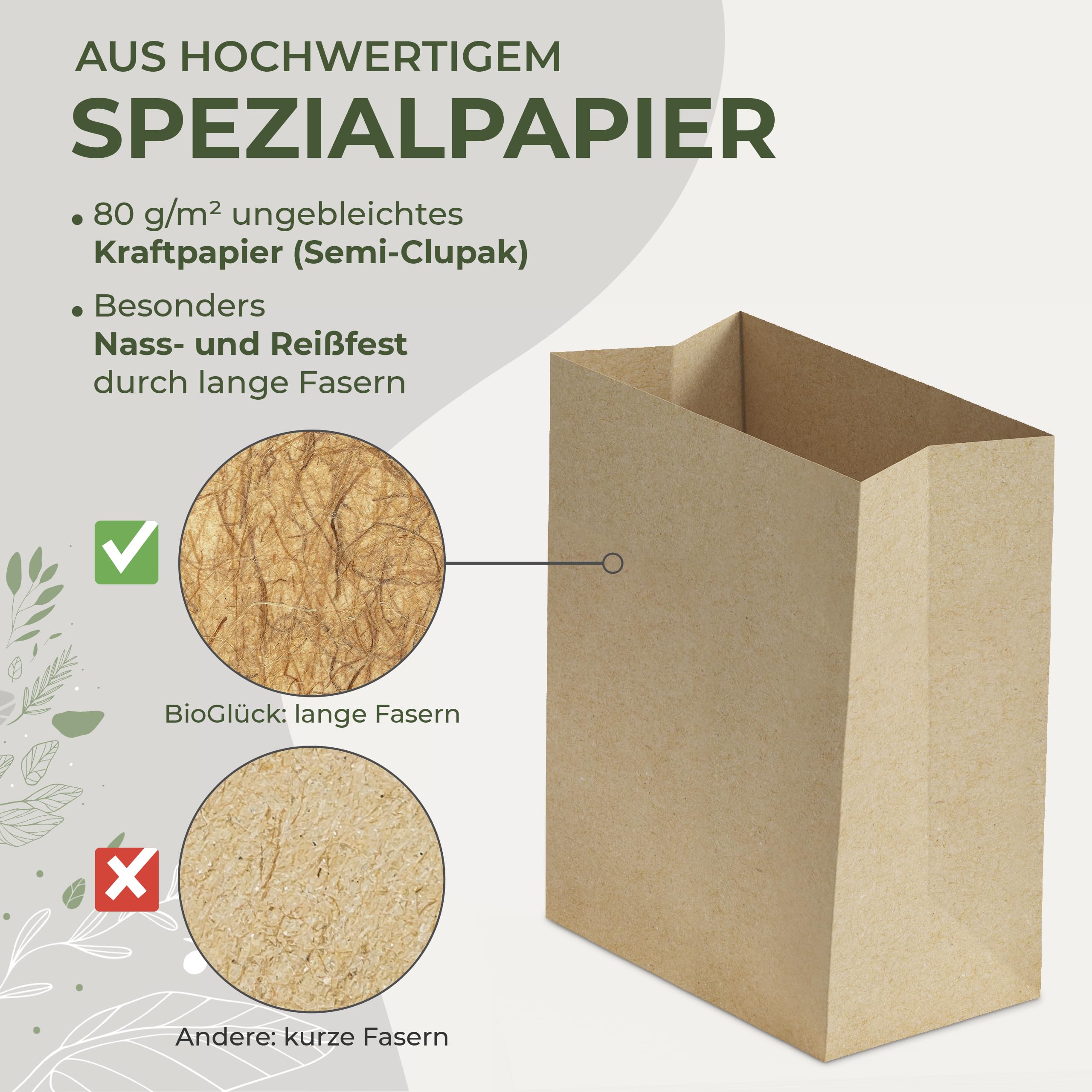BIOGLÜCK® Worki na Odpadki Biologiczne 10 Litrów z Usztywnionym Dnem [100 sztuk] - Ekologiczne i Wytrzymałe Rozwiązanie do Odpędów Kuchennych