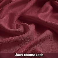 Vista 5 de Cortinas semitraslúcidas de 96 pulgadas de largo, cortinas rojas con dobladillo para cortinero, para sala de estar, dormitorio, paneles de ventana