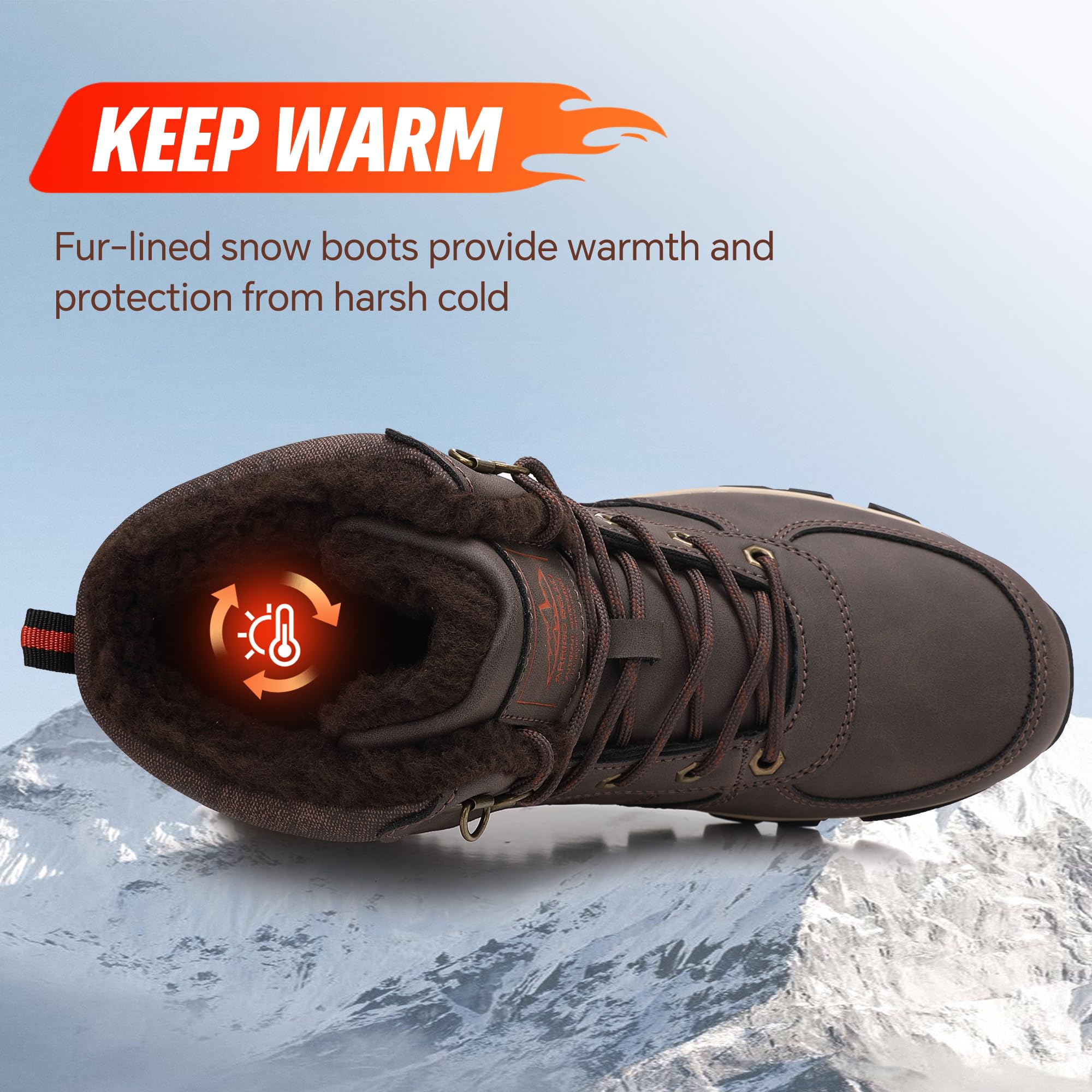 ARRIGO BELLO Stivali Uomo Invernali Scarpe Invernale Scarponcini Neve Stivaletti Antiskid Caldo Trekking Montagna Boots Taglia 41-46