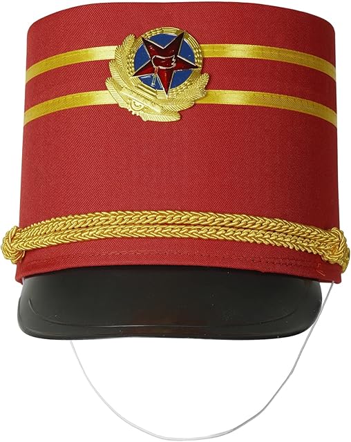 TTAO Children Drum Band Hat Toy Soldier Hat Drum Major Nutcracker Cosplay Cap Drummer Boy Costume Hat for Stage Performance Type H Red One Size