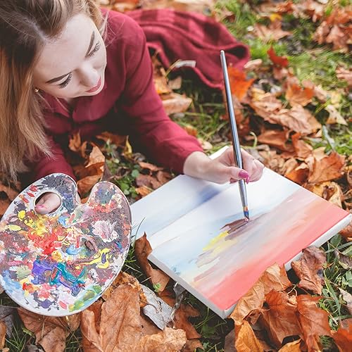 Miniatura 6 de Lienzo estirado para pintar, lienzo en blanco de algodón, círculo cuadrado para artista, hexagonal, paneles enmarcados para óleo, acrílico y arte de