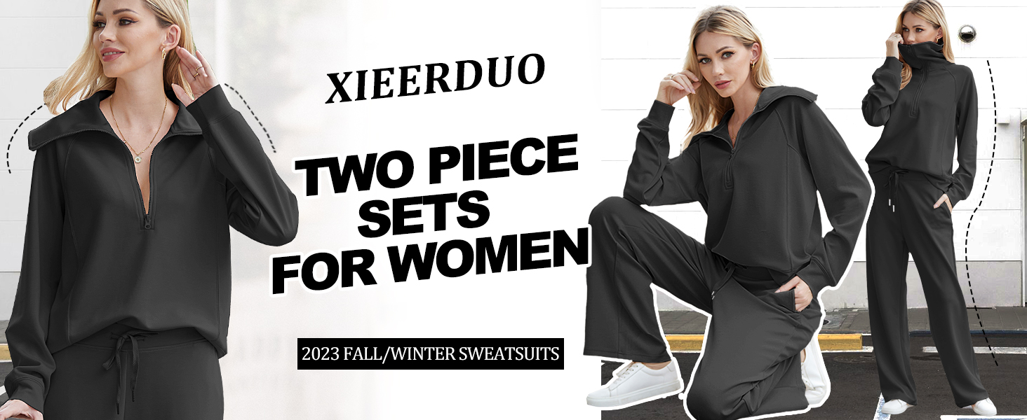 Amazon.com: XIEERDUO Lounge Sets For Women Half Zip Sweatshirt