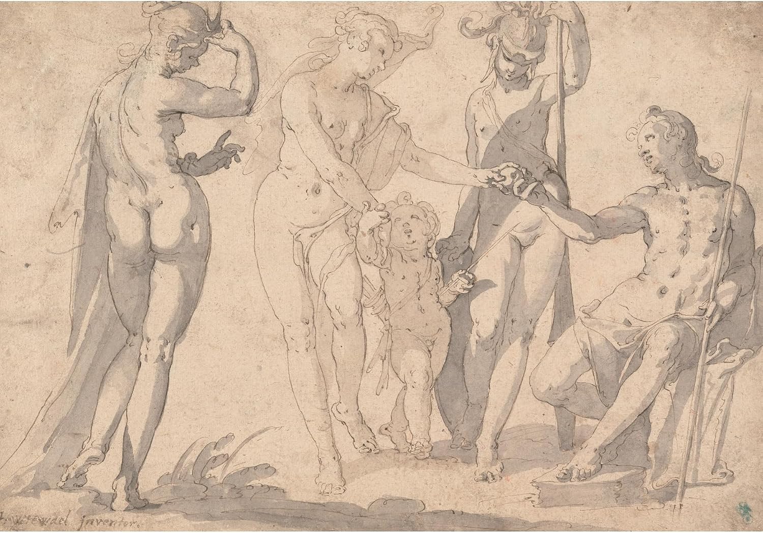 ArtDirect The Judgment of Paris (c. 1615) Unframed Art Print Giclee Poster by Joachim Wtewael - Ready for Framing with Customization Sizes 10x7, 14x10, 20x14, 34x24, 48x33 and 60x42 inches
