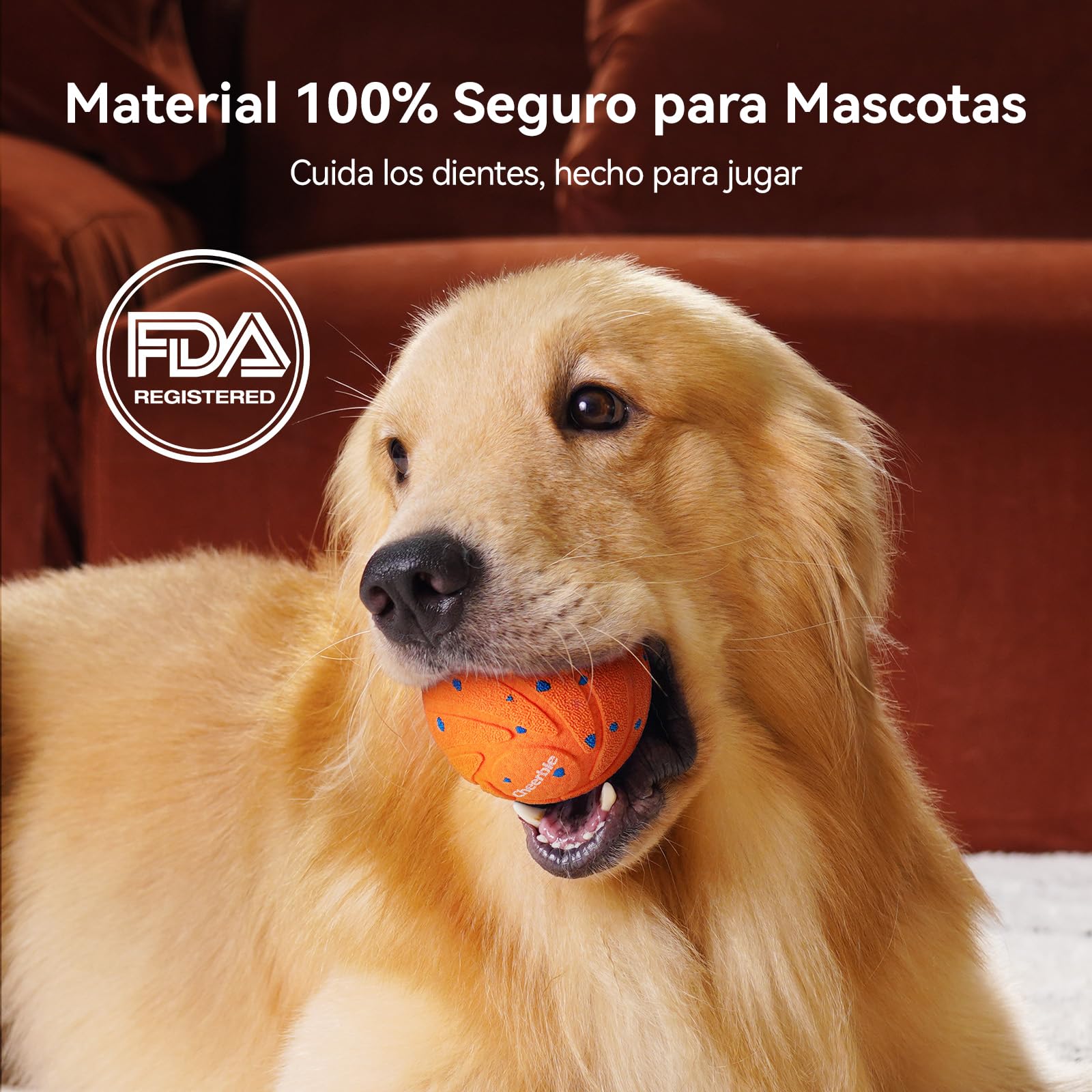 Cheerble Wicked Ball Air - Pelota Interactiva Perro, Automática Juegos para Perros, Juguete Inteligente con 3 Modos Recargable, Regalo de Cumpleaños para Perros Medianos y Grandes - Naranja