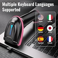 Vista 9 de Tera Escáner de Código de Barras Inalámbrico Versátil 2 en 1 (2.4GHz Inalámbrico+USB 2.0 Cableado) con Indicador de Nivel de Batería, Distancia