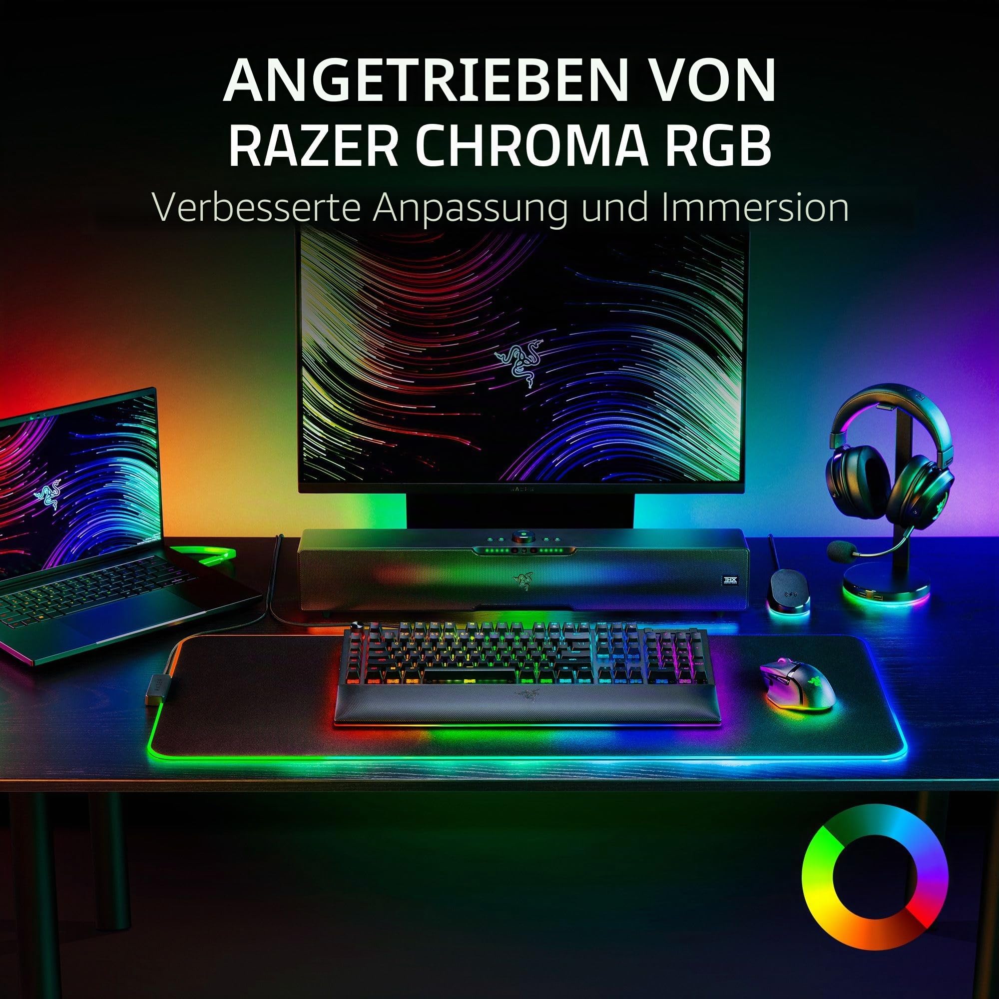 Razer Base Station V2 Chroma (Mercury) - Headset-Ständer mit USB-Hub und RGB-Beleuchtung (mit 7.1 Surround Sound, Integrierter Kopfhörer-Halter, rutschfester Standfuß) Weiß