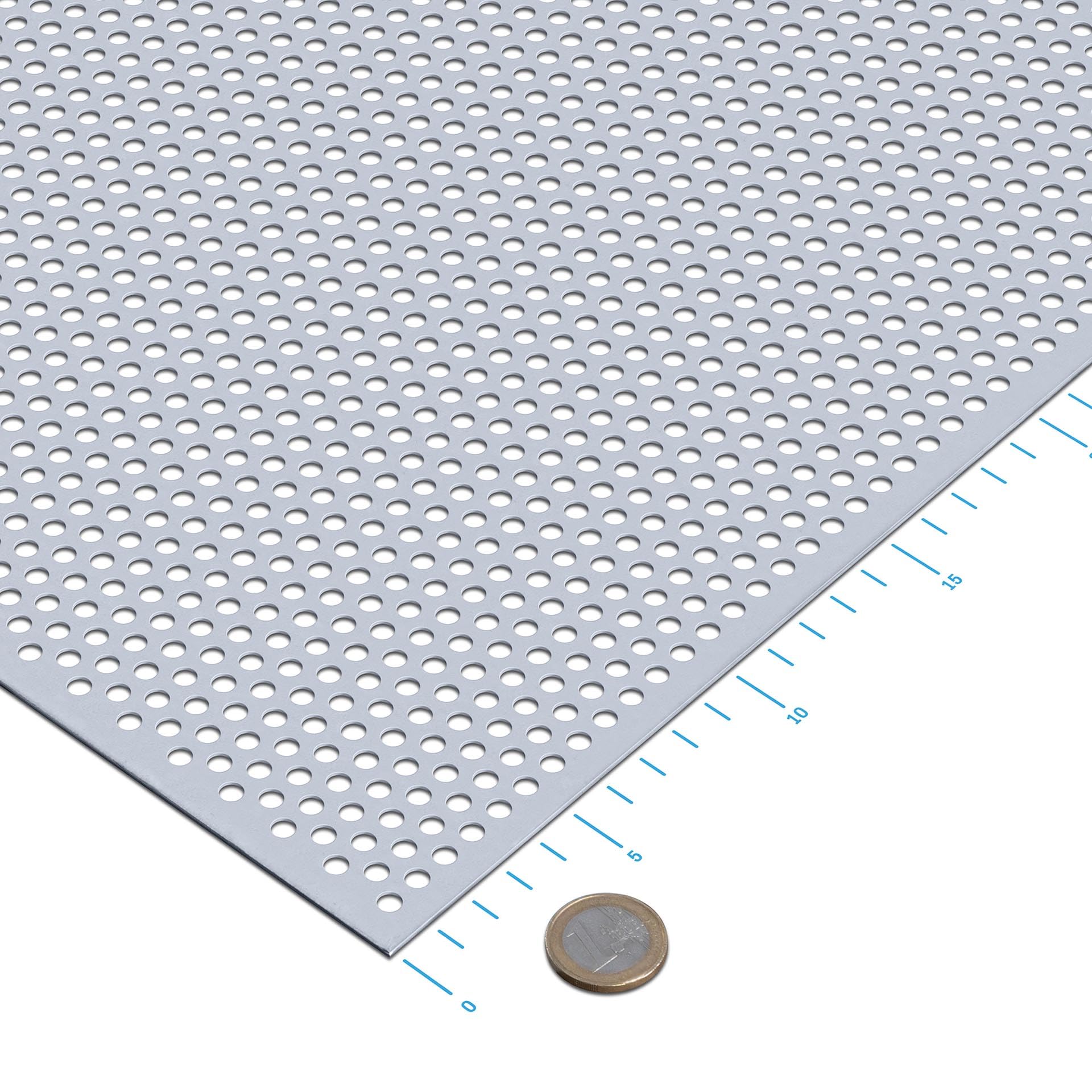 thyssenkrupp Lochblech Edelstahl RV3-5 V2A 1 mm (1500 x 500 mm) umlaufender Längs- und Stirnrand