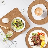 Vista 36 de Cork Hot Pads for Kitchen,4 Pack High Density Thick CorkTrivets for Hot Dishes 8" Heat Resistant Large Cork-Coasters Placemats for Table, Kitchen