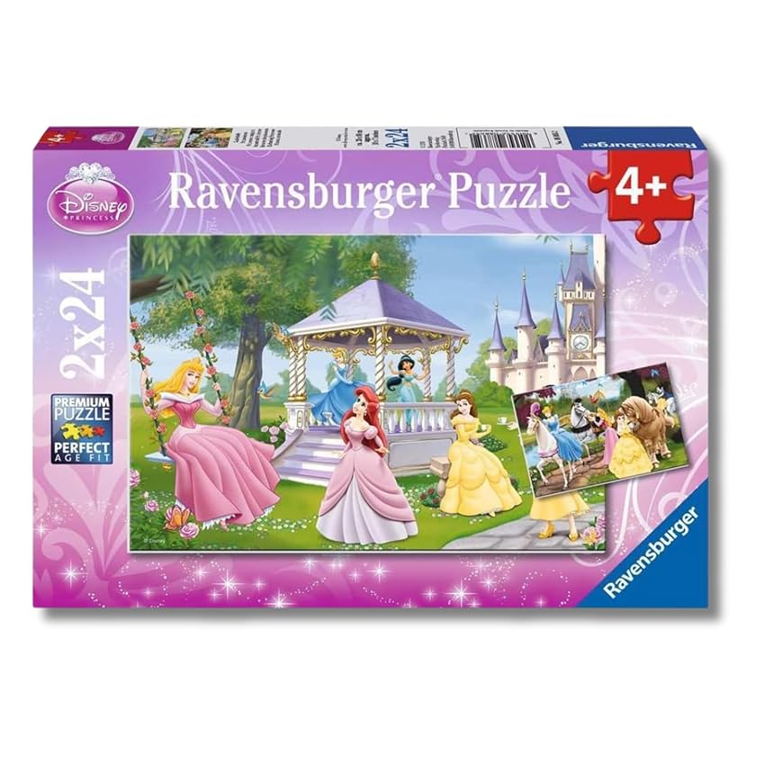 Ravensburger - Puzzle Principesse Disney, Idea Regalo per Bambini 4+ Anni, Gioco Educativo e Stimolante, 2 Puzzle da 24 Pezzi