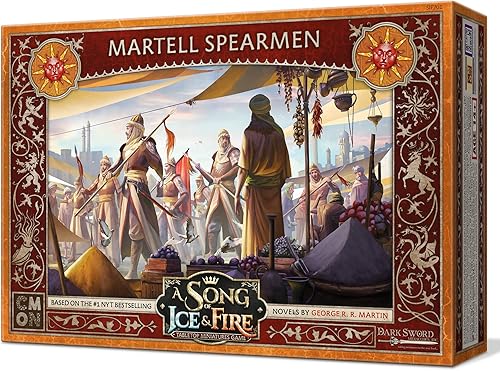 Miniatura 2 de CMON Una canción de hielo y fuego juego de miniaturas de mesa Martell Spearmen Unit Box – Elite Defenders of Sunspear, juego de estrategia para
