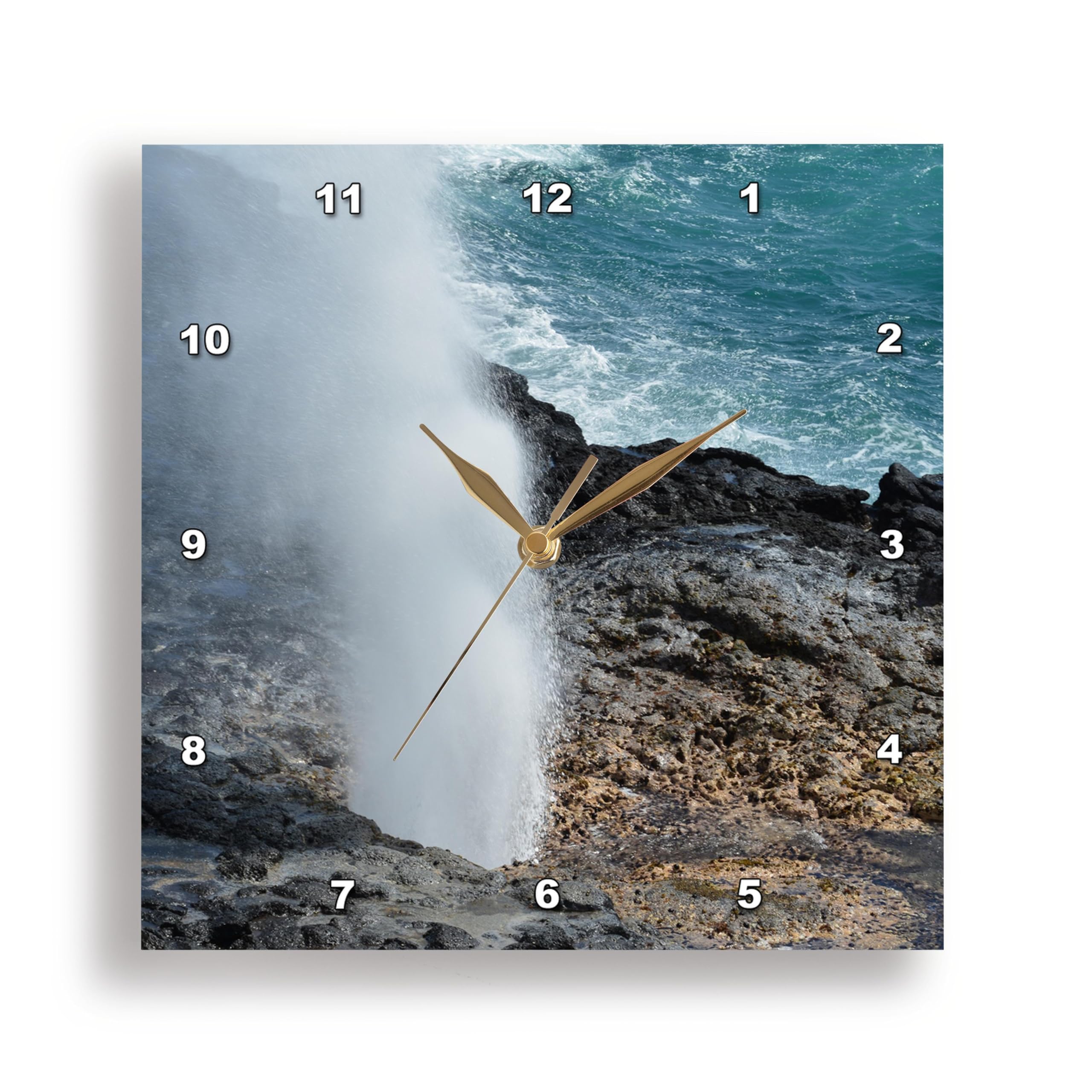 Horloge murale de prestige 3dRose Kauai Spouting Horn 33 cm finition de haute précision