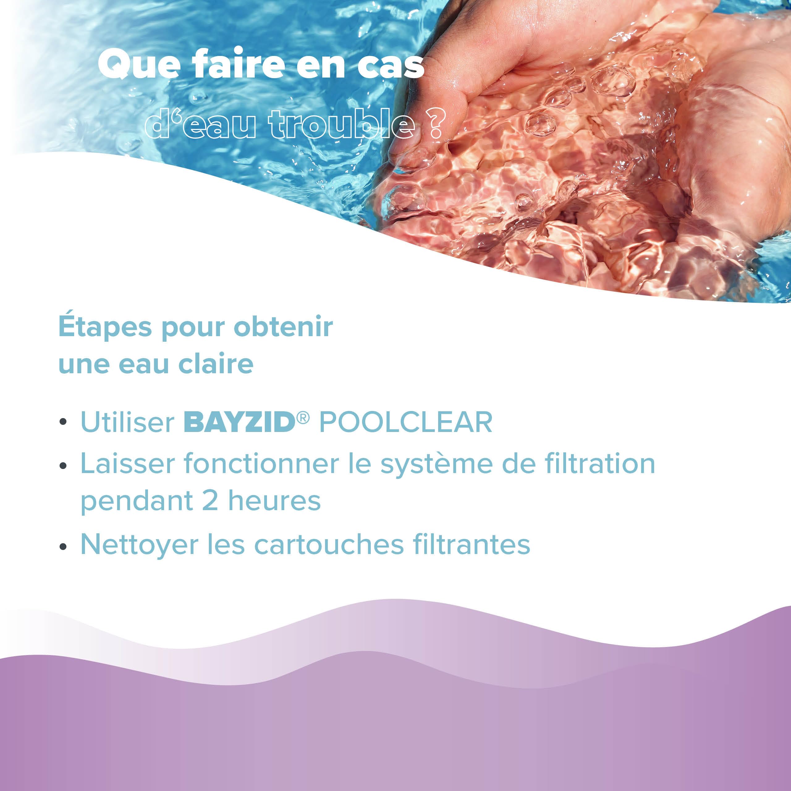 1 x 5 L BAYZID® Spa POOLCLEAR - Clarifiant Anti-Turbidité pour Spa et Petite Piscine - Compatible Filtres Cartouche et Boules Filtrantes - Élimine Algues et Bactéries pour Eau Cristalline