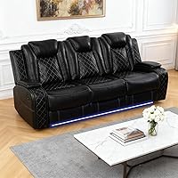 Vista 14 de Juegos de muebles de sala de estar, sofá modular reclinable eléctrico con luces LED, juego de sofá de cuero, sofá reclinable para sala de estar