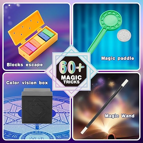 Miniatura 6 de Kit de magia simple de más de 70 trucos de magia para niños de 6 a 8 años, juegos de magia para niños de 10 a 12 años con varita mágica, cáliz,