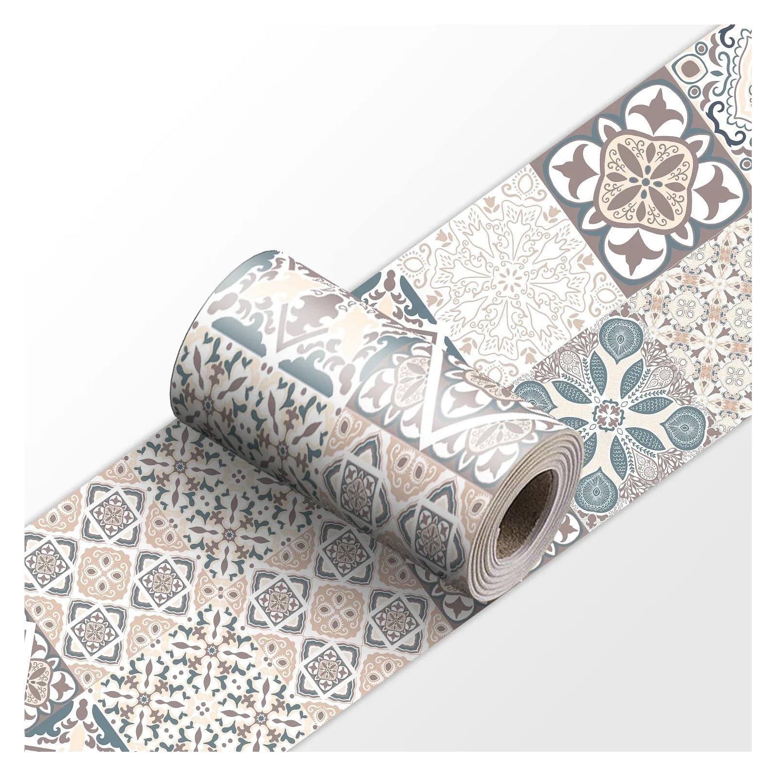 LCKKJHG Wallpaper Borders Self Adhesive 1pcs Ceramic Wall Stickers Peel & Stick Kitchen Backsplash Decorative Waist Line Tile Strips for Bathroom Skirting(YX-170,10cmX240cmX1roll)