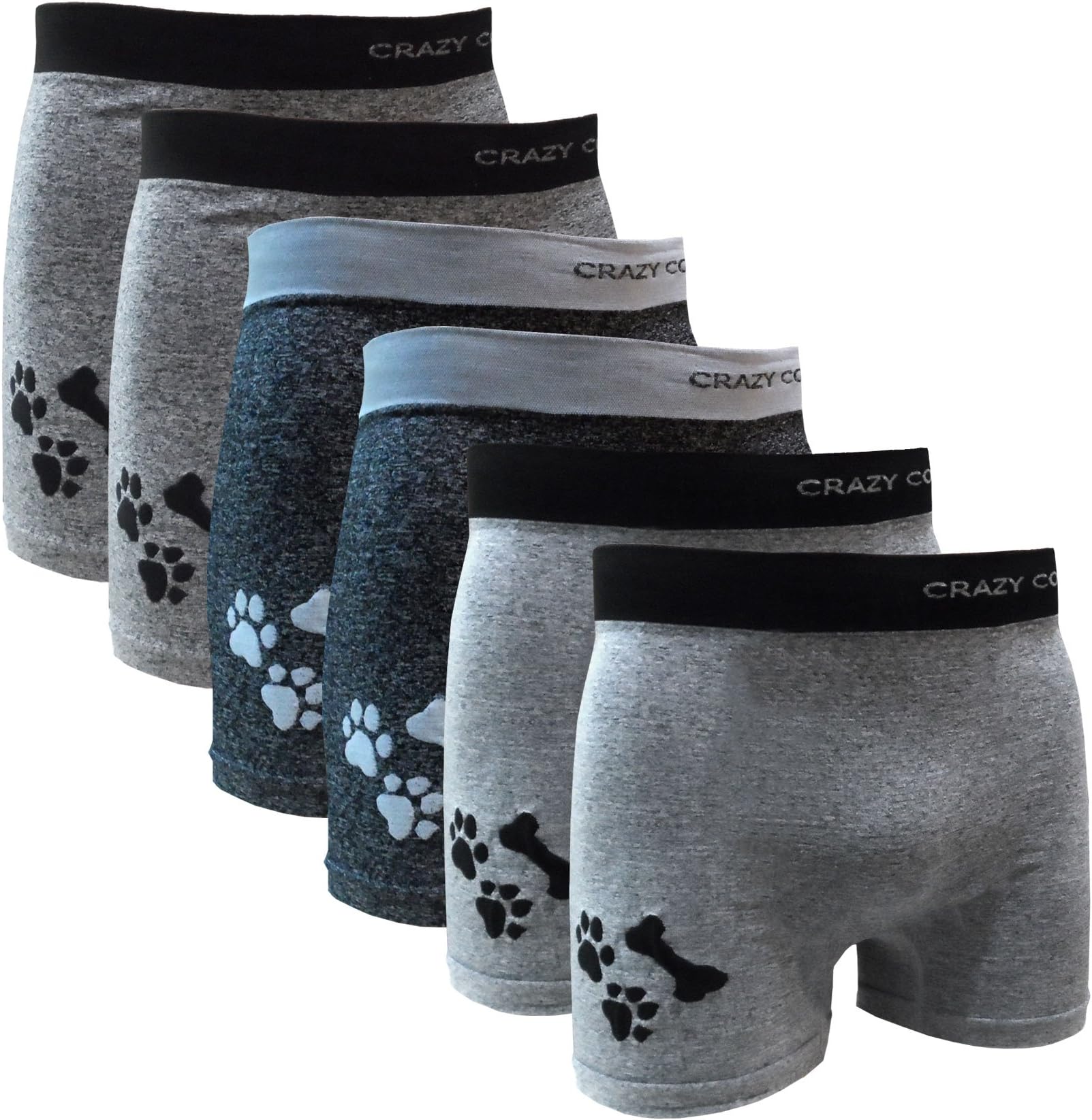 Crazy Cool® Mens Comfortable Fun Nylon Seamless Short Boxer 6-Pack