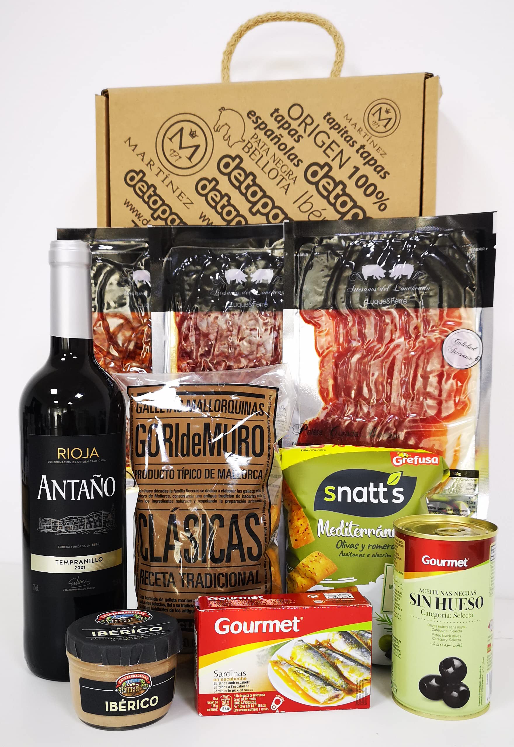 Präsentbox Tapas-Abend für Zwei Geschenk für Feinschmecker Spanienfans Spezialitäten aus Spanien