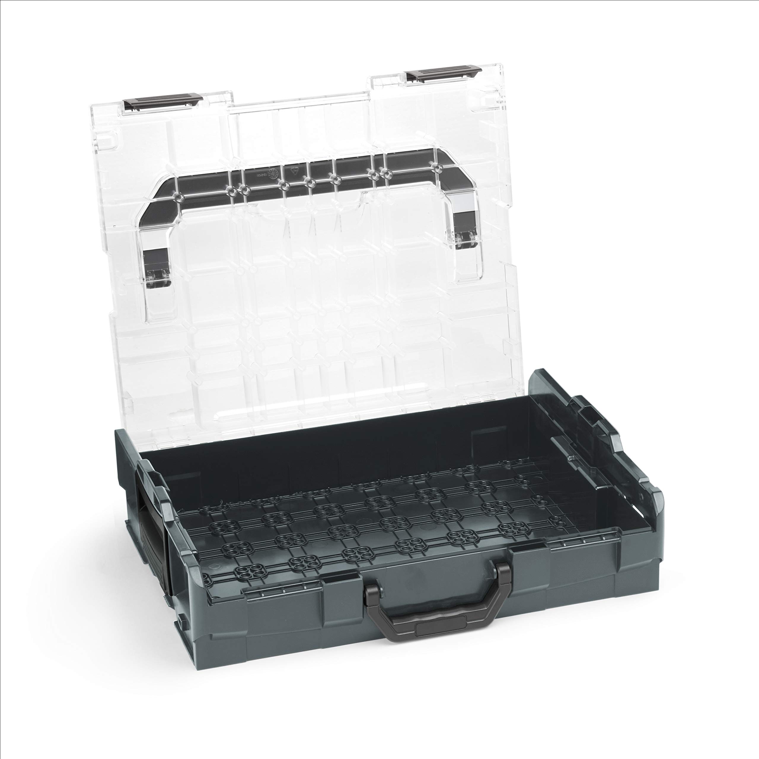 Bosch Sortimo Assortment Box L BOXX 102 Anthracite Lid Transparent with Storage Box Set D3 Sorting Boxes for Small Parts | Ideal Screw Box Storage Small Parts Warehouse Alternative