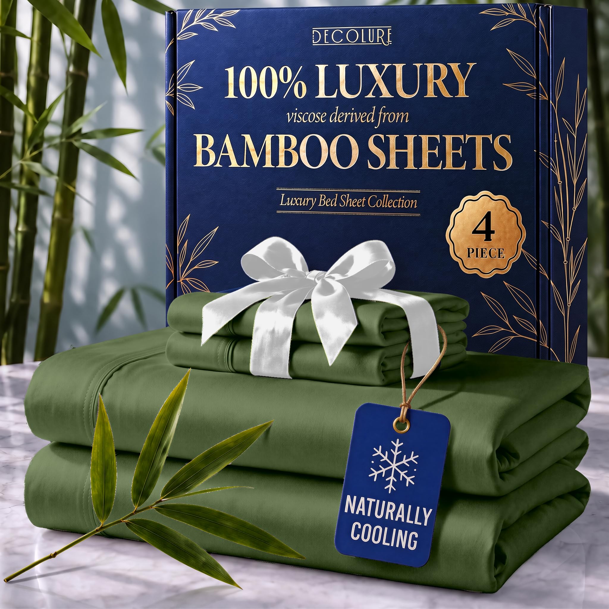 Photo 1 of DECOLURE 100% Viscose Bamboo Sheet Set King