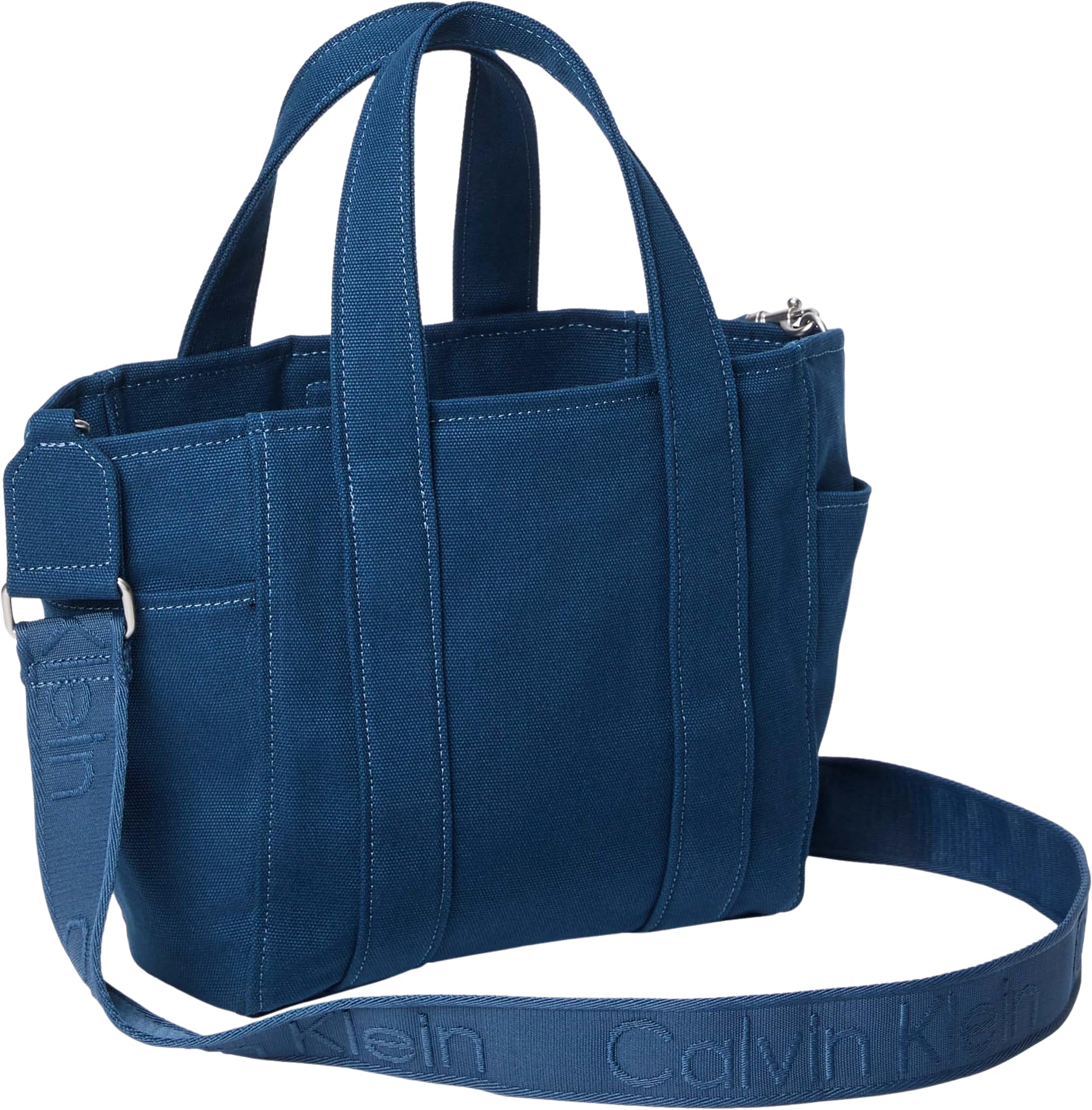 Calvin Klein Tote bag Mujer Webbing Strap Canvas pequeño, Azul (Ensign Blue), Talla Única