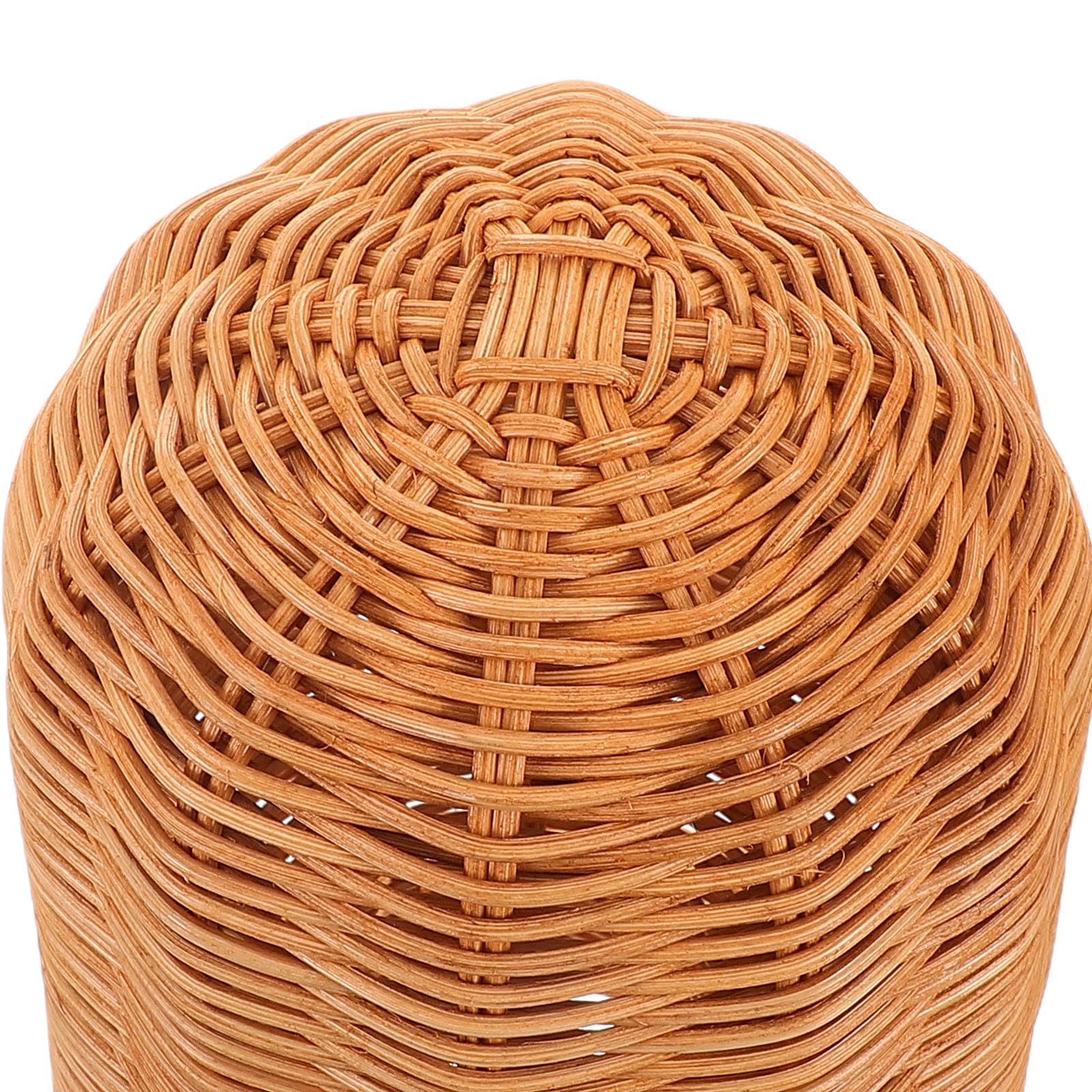 Soporte para Peluca de Ratán Tejido a Mano, Soporte Rústico para Exhibición y Almacenamiento de Pelucas y Sombreros, Altura 27 Cm, Adecuado para Salones y Uso Doméstico