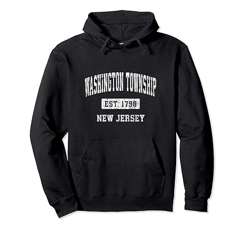 Washington Township New Jersey NJ Vintage Sports Established Pullover Hoodie