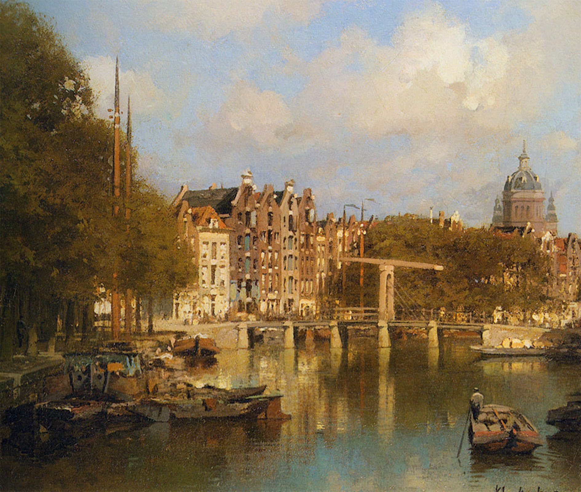 ARTXLXXBN Famous Art Print Poster Vintage Wall Art St. Nicolaas Kerk by Johannes Christiaan Karel Klinkenberg Canvas Art Poster for Home Decor 60x90cm