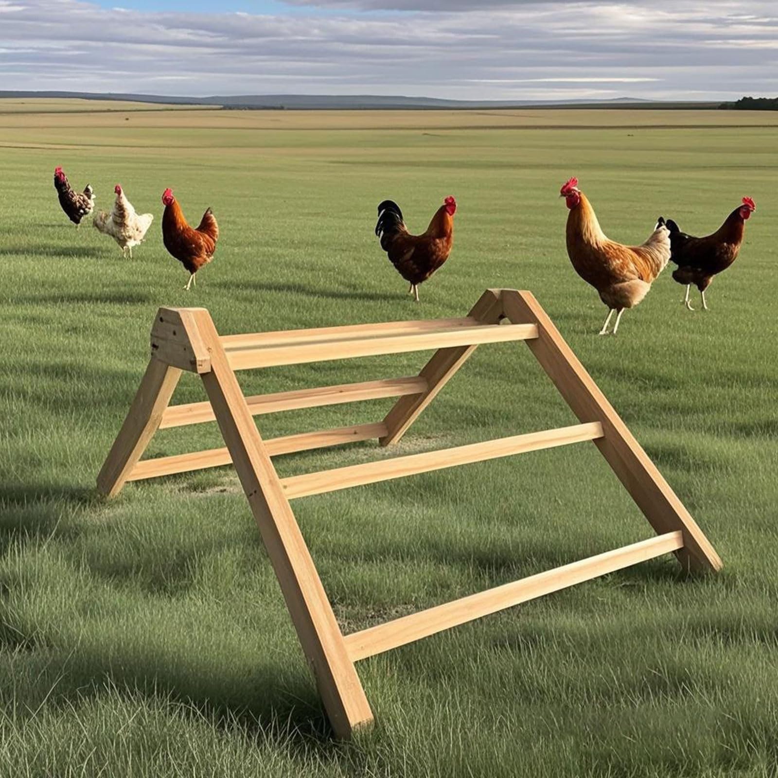 Percha de madera de pino natural para aves de corral con antideslizante, adecuada para pollos, codornices y palomas, configuración simple, soporte antideslizante