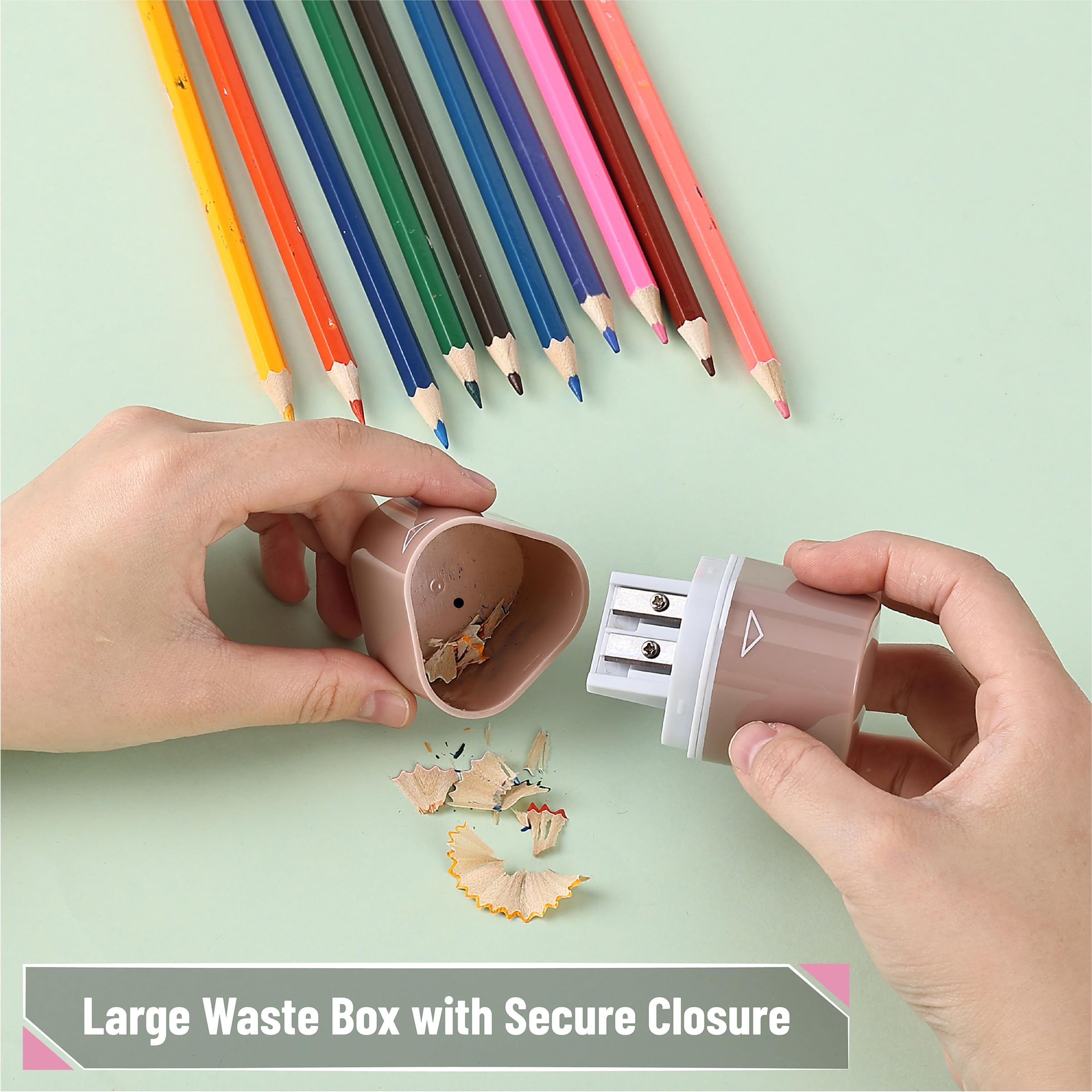 Mr. Pen- 3 Pack Colored Pencil Sharpener, 3 Hole, Manual, Handheld, Yellow, Purple, Pink, Pack Of 3 - Image 4
