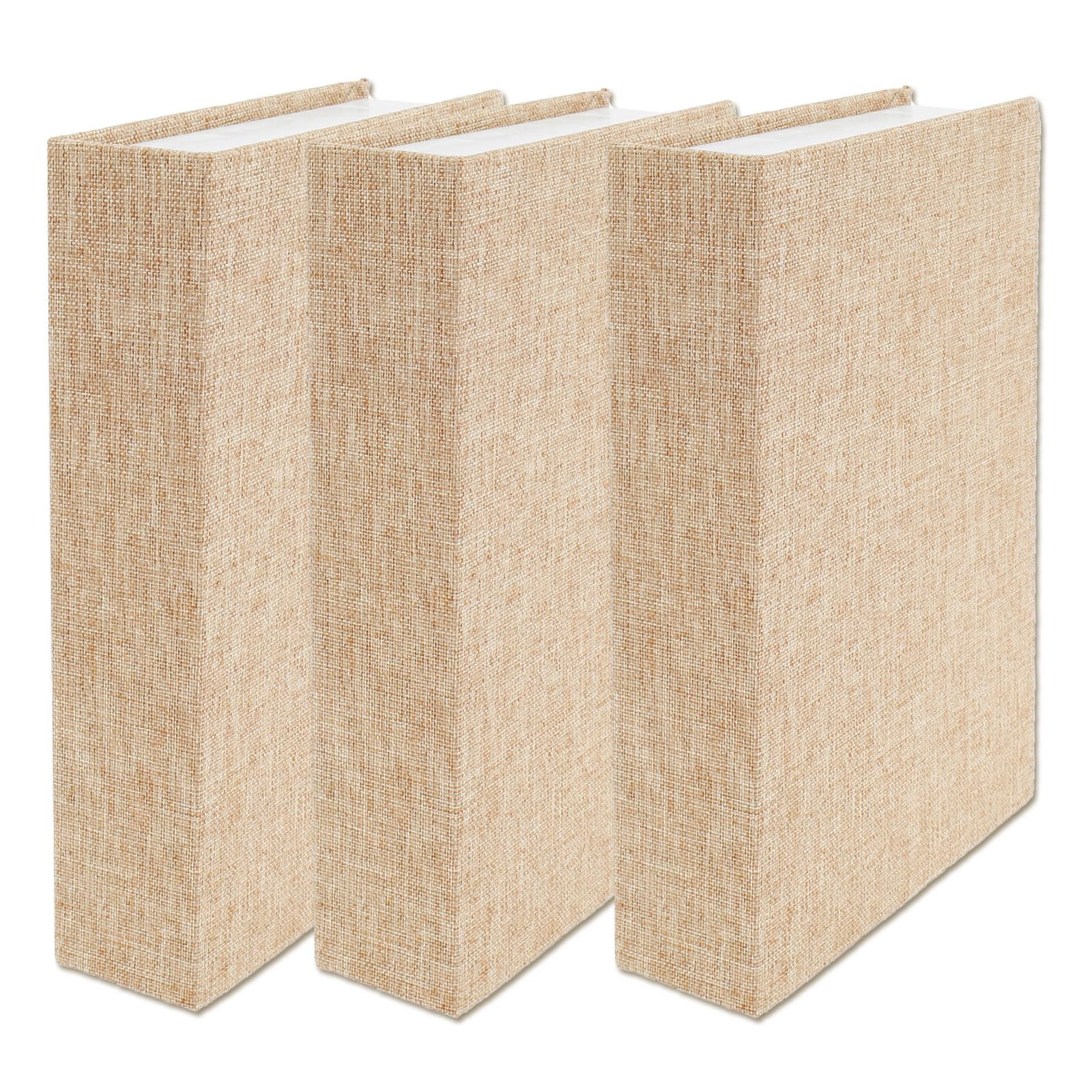 QINGLANG 3 PCS Decorative Book Box Fake Book Storage Box Linen Faux Books for Bookshelf Decoration Coffee Table Book Hardcover Decor for DIY Crafts