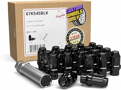 Wheel Accessories Parts 20 piezas + llave M12 1.50 12x1.50 rosca ET Bulge Bellota (rosca extra para Toyota) tuercas de llanta de 1.57 pulgadas de
