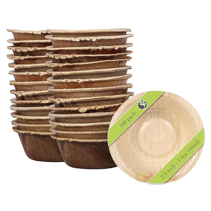 Buy Naturally Chic Palm Leaf Bowls 2.5 Inch Round Bamboo Like, Eco Friendly, Disposable